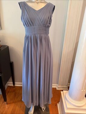 Sleeveless V-Neck Dusty blueish Maxi Dress